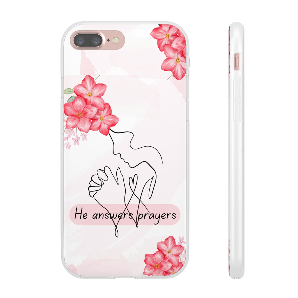 Floral "He Answers Prayers" Phone Case — Christian Faith Protective Cover